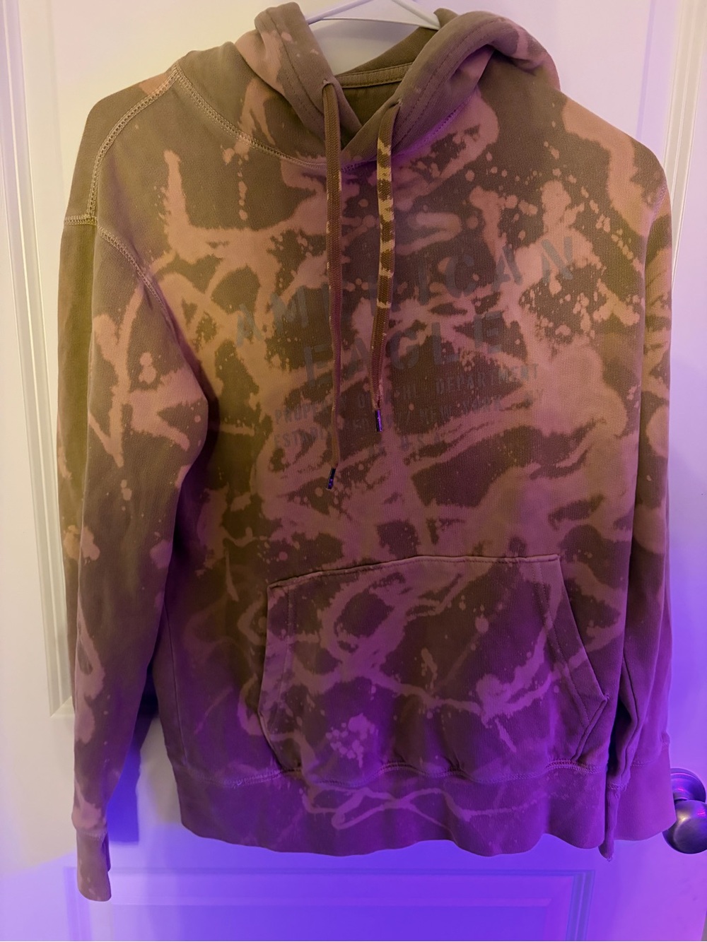 American Eagle Outfitters Brown & Cream Tie-Dye Hoodie
